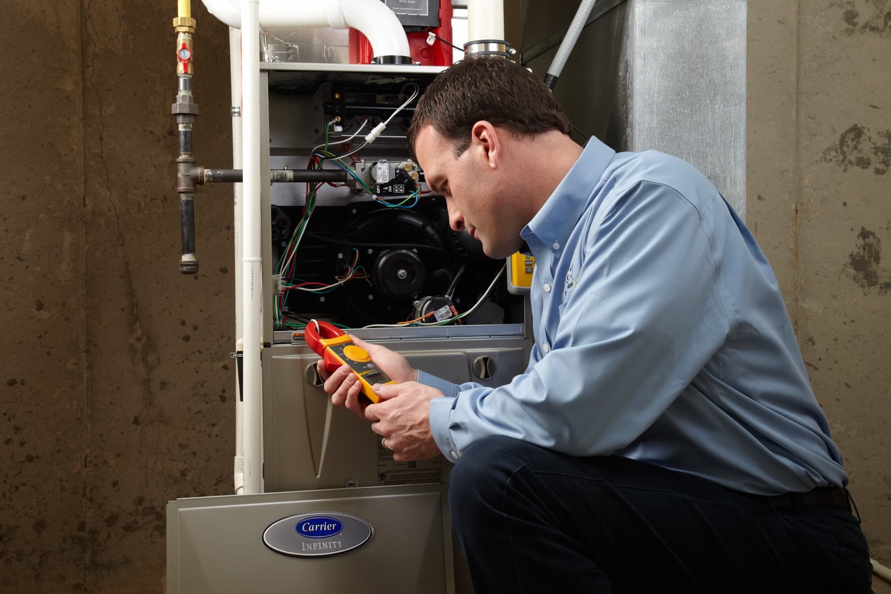 Groff technician performing a furnace tune-up
